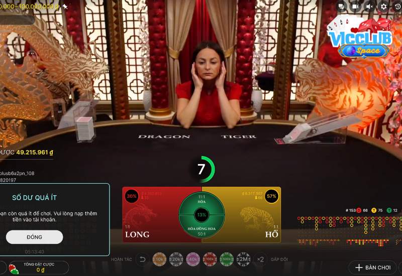 Game casino Dragon Tiger được yêu thích nhờ lối chơi đơn giản 