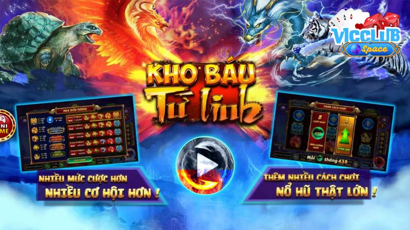 Tựa game nổ hũ Kho Báu Tứ Linh đình đám