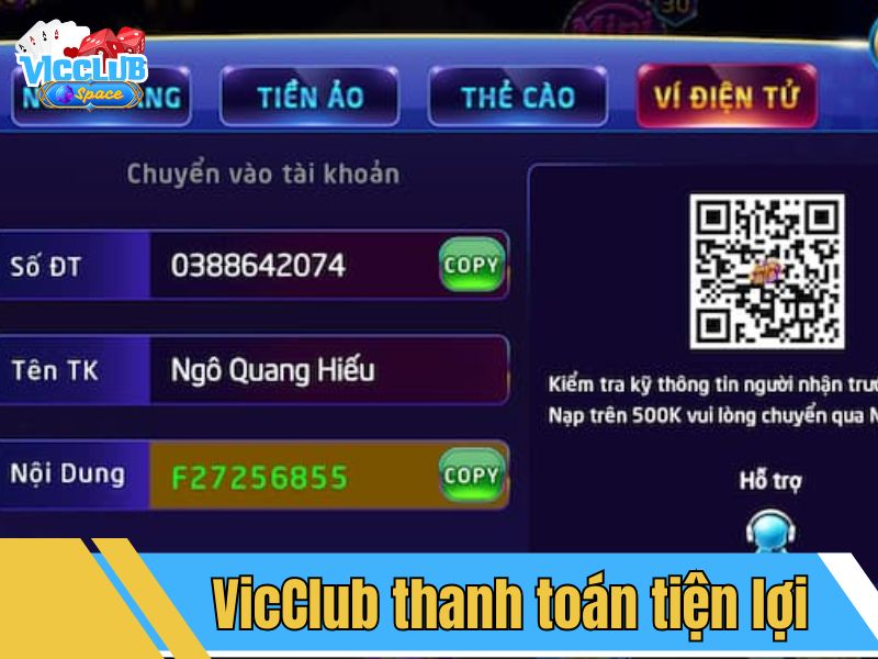 Nhà cái cung cấp đa dạng các hình thức thanh toán với thủ tục đơn giản, dễ thực hiện